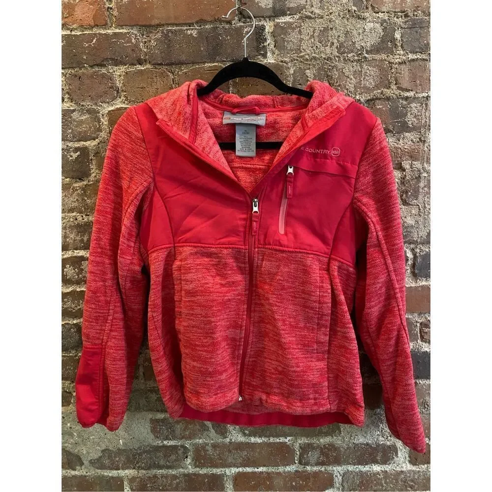 Free Country Live In It! Coral Fleece Zipper Hooded Jacket Girls Size XL 14/16